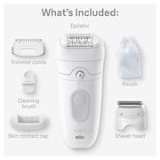 Braun Silk-epil 5 Epilator, Wet and Dry Epilator, Includes Shaver Head and Trimmer Comb, SE5-041, Grey