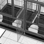Yaheetech 41.5H Stackable Wide Bird Cage with Rolling Stand,Black