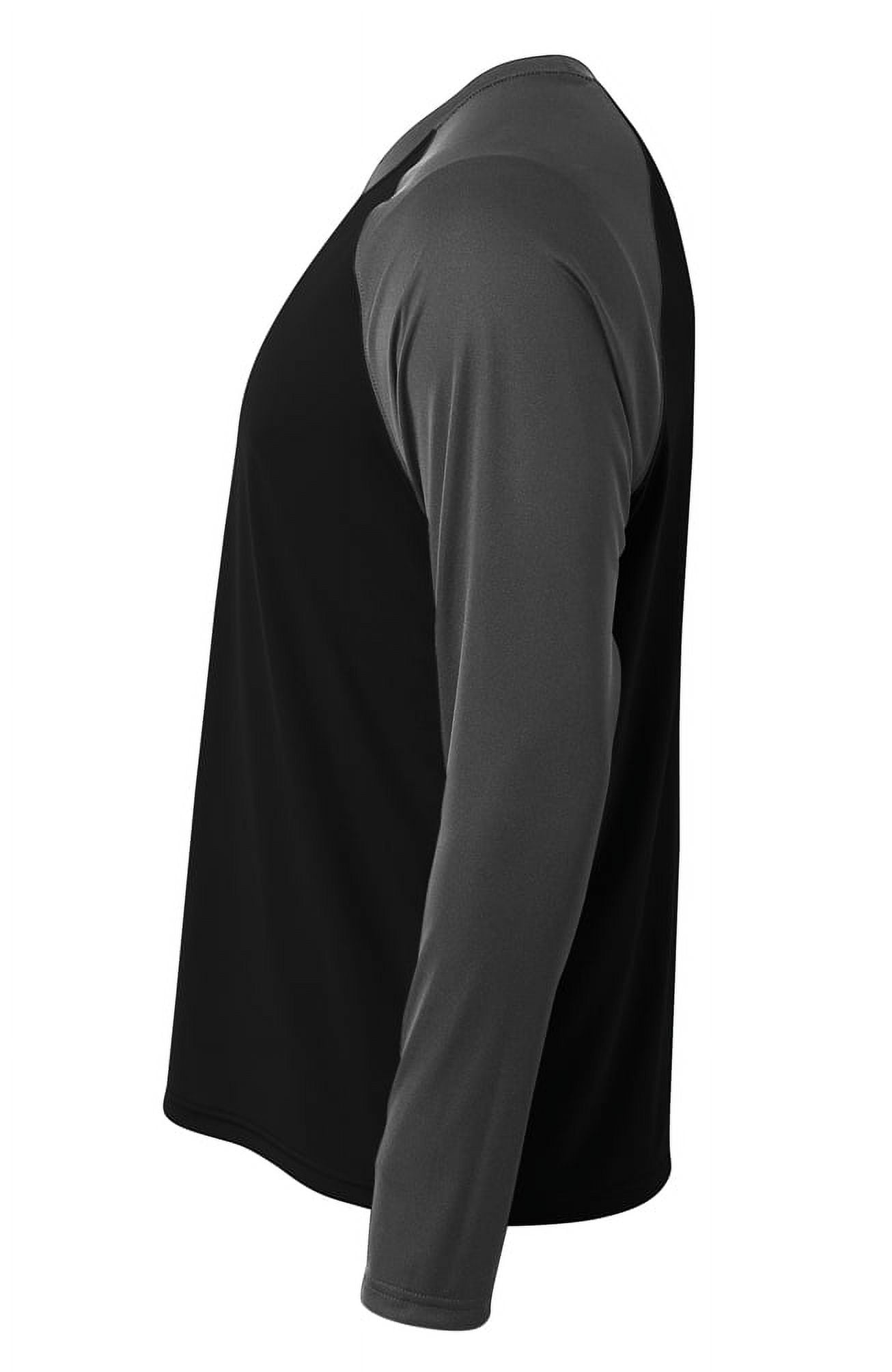 A4 Long Sleeve Strike Raglan Tee For Men in Orange/Black | N3374 
