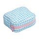 thumbnail image 1 of Set de neceser de viaje, bolsa cosmética acolchada con organizador para mujeres y niñas, mini almacenamiento con estampado de cuadros vichy y volantes, 1 of 2