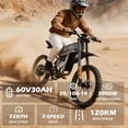thumbnail image 2 of EKXBIKE TX1 Electric Bike for Adults, 6000W Peak 45MPH,60V30AH, Max 70Miles Electric Motorcycle 70/100-19 Off-Road Tire Dirt Bike, Shamano 7-Speed E-Bike Dual Shock Absorber,UL2849, 2 of 11