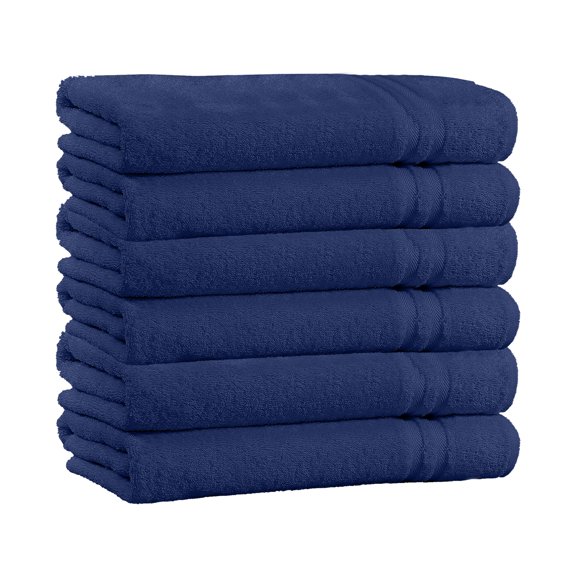 100% Cotton 4-Pack Bath Towel Sets - Extra Plush & Absorbent Navy Bath Towels - 56" x 28" (Navy)