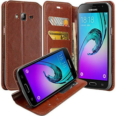 - Samsung Galaxy S3 Case - Wydan Wallet Case Folio Flip Leather Kickstand Feature Credit Card Slot Style Cover Brown