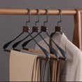 thumbnail image 3 of wood coat Hanger Metal Wooden Suit Hanger With Wid Shoulder Clothes Rack Wardrobe Organizer Cabides Para Roupa Coat Rack, 3 of 6