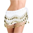 thumbnail image 2 of Byworldtasic Womens Belly Dance Hip Scarf Mini Skirt with Gold Coins Belly Dancer Belt Scarf Skirt, 2 of 6
