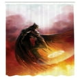 thumbnail image 3 of Ambesonne Fantasy Shower Curtain, Superhero Theme Magic, 69"Wx70"L, Yellow and Red, 3 of 5