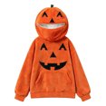 thumbnail image 5 of Zylarhe Halloween Sweatshirts for Kids Halloween Pumpkin Party Kids Zip Hoodie Zipper Top Girls Boys Partywear Orange 7-8 Years, 5 of 5