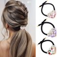 thumbnail image 1 of Porte-Queue de Cheval en Strass 3 Pcs Attaches de Cheveux Extensibles Bijoux Accessoires pour Femmes et Filles, 1 of 6