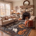 thumbnail image 4 of GENIMO 2'x6' Halloween Runner Rug, Washable Non Slip Soft Whimsical Ghost Indoor Outdoor Hallway Runner for Porch Patio Kitchen Entryway, Midnight Orange, 4 of 6