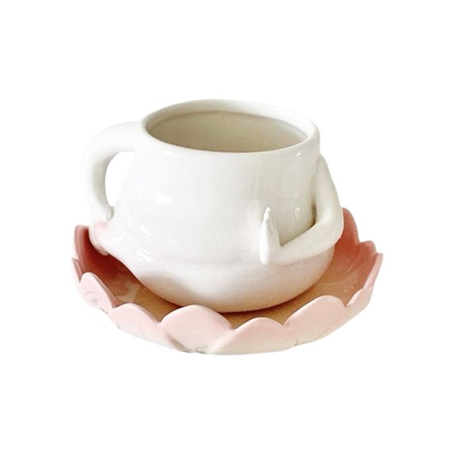 LUVCLS Taza de cerámica creativa: diseño peculiar y divertido, perfecta para café y té.