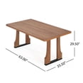 thumbnail image 2 of Christopher Knight Home Farmhouse 63" Rectangular Dining Table for 4–6 People, Wood Pedestal Base, Natural, 2 of 7