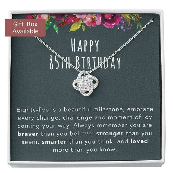 Grandmother Necklace, Mom Necklace, 85Th Birthday Necklace Gift For Women, 85Th Birthday Jewelry, 85 Year Old Gift - Meaningful Jewelry with Inspirational Message Card Standard Box