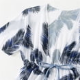 thumbnail image 5 of Odeerbi 8-14 Años Bikini de Playa Para Niñas Con Kimono Conjunto de Baño Hawaiano Traje de Baño Floral Traje de Baño de Manga Corta Con Estampado de Plumas Traje de Baño de Tres Piezas, 5 of 5