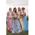 thumbnail image 3 of 2026 New Women's Colorful Floral Spaghetti Strap Maxi Dress Square Neck High Slit Formal Party Vacation Long Dress, 3 of 5