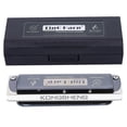 thumbnail image 1 of 10‑Hole Harmonica Blues Ab Key Harp Wind Musical Instrument Beginner Practice KS‑10BHWhite, 1 of 4