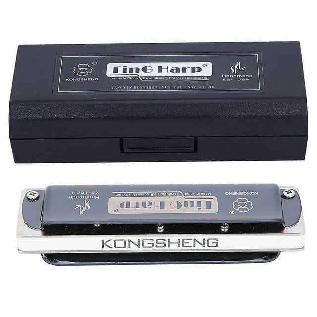 10‑Hole Harmonica Blues Ab Key Harp Wind Musical Instrument Beginner Practice KS‑10BHWhite