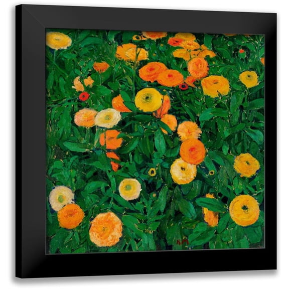 Moser, Koloman 12x12 Black Modern Framed Museum Art Print Titled - Marigolds