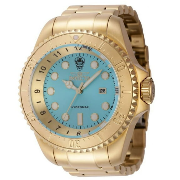 Invicta Men's 37594 Hydromax Quartz Gold-Toned Stainless Steel 3 Hand Turquoise Dial Watch