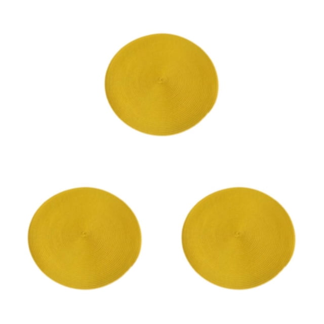 Manteles Individuales Matsuzay Antideslizantes Ligeros Redondos Amarillo