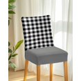 thumbnail image 2 of Stretch Chair Covers Set of 6, Navy Blue and White Grid Universal Fit Elastic Decorative Dining Chairs Slipcovers for Wedding, Banquet, Pastoral Farm Theme, 2 of 6