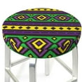 thumbnail image 3 of Fotbe Carnival Mardi Gras Stool Covers Round,Waterproof Round Bar Stool Covers Bar Chair Covers Washable Stool Cushion Slipcover for 12-14 Inch Chair-13 inch, 3 of 7