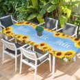 thumbnail image 2 of Sunflowers Table Cloths for 8 Foot Rectangle Tables, Yellow Summer Botanical Elegant Flowers Patio Waterproof Elastic Fitted Tablecloths, Washable Rectangular Table Cover for Camping, 2 of 8
