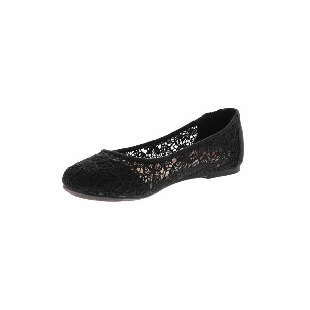 Jellypop Dariana Crochet Flat Casual Shoe Black