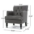 thumbnail image 3 of Christopher Knight Home Malone Microfiber Club Chair, Slate, 3 of 7