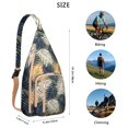 thumbnail image 2 of Hawaiian Beach Landscape Sling Backpack&nbsp;– Coastal Paradise Sunset Print Crossbody Bag, Compact for Essentials, 2 of 3