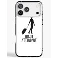 Flight Attendant Silhouette with Rolling Suitcase Black and White Tough ...