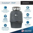thumbnail image 2 of InSinkErator EVOLUTION 0.75HP 3/4 HP, Advanced Series EZ Connect Continuous Feed Food Waste Garbage Disposal, Gray, 2 of 9