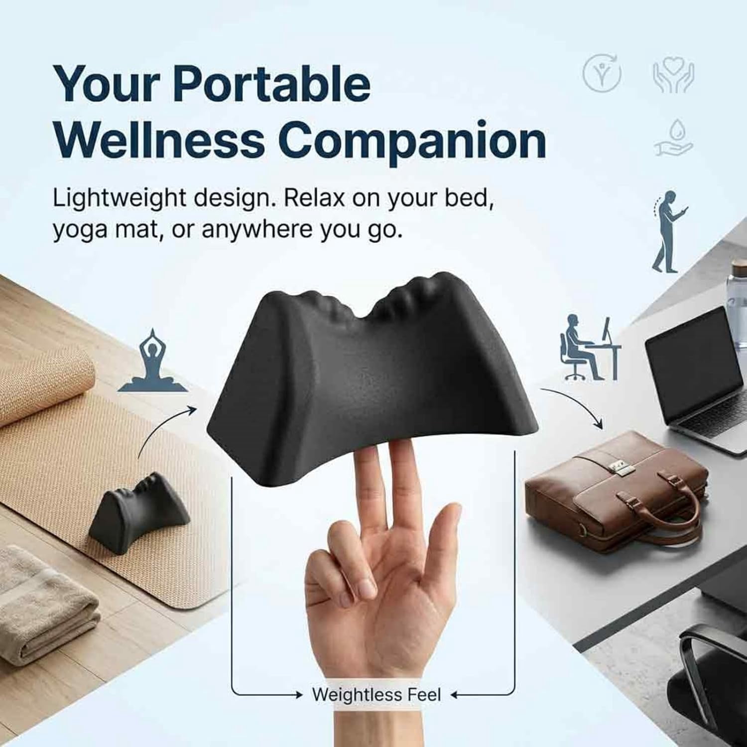 Posture Release Tool, Occipital Release Tool & Neck Stretcher, Cervical Traction Device with Acupressure Nodes for Tension Headache Relief, Neck & Shoulder Relaxer Pillow