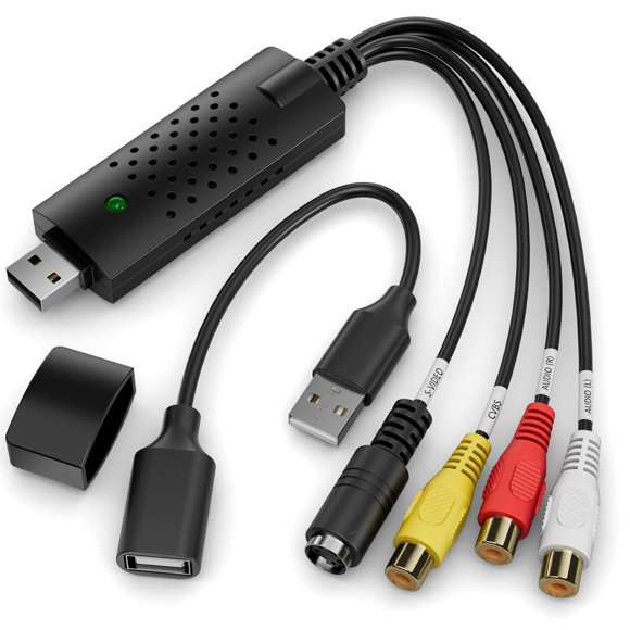Convertidor VHS a Digital, convertidor de Audio RCA a USB, Tarjeta de Captura de Video USB 2.0, Conv