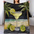 thumbnail image 4 of Blanket A Margarita Drink on The Beach with Palm Trees Soft Throw Blanket Independence Memorial Day Throw Blankets Flannel Blanket for Couch Sofa Bed for Adults Kids Boys Teens Gift for Adults 40"x50", 4 of 6