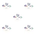 thumbnail image 3 of stanreset 7pcs/set Cake Topper Heart Shape Wedding Birthday Cake ple Design Paper Top Flag Decoration, Silver Type2 NO2, 3 of 6