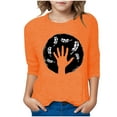thumbnail image 6 of Ugoldhm Boys and Girls Shirts Novelty Graphic Crewneck Tops Kids Fashion 3/4 Sleeve Blouse, 6 of 6