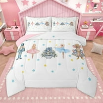 Homewish Nutcracker Soldier Full Size Comforter Sets,Ballet Princess Bedding Comforter Set,Merry Christmas Bedding Sets For Boys Girls,Breathable Home Decor Reversible,3 Pieces