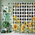 thumbnail image 3 of Shower Curtain, Summer Farmhouses Sunflowers Waterproof Shower Curtain Set with Hooks for Bathroom Showers,Stalls and Bathtubs,60x72In Black White Check, 3 of 9