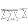 thumbnail image 4 of L-Shaped Tempered Glass Top Computer Desk With Pull Out Keyboard Panel, Clear, 4 of 9