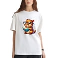 thumbnail image 2 of Playera Blanca Camiseta Unisex Estampada Capibara con Lentes, 2 of 5