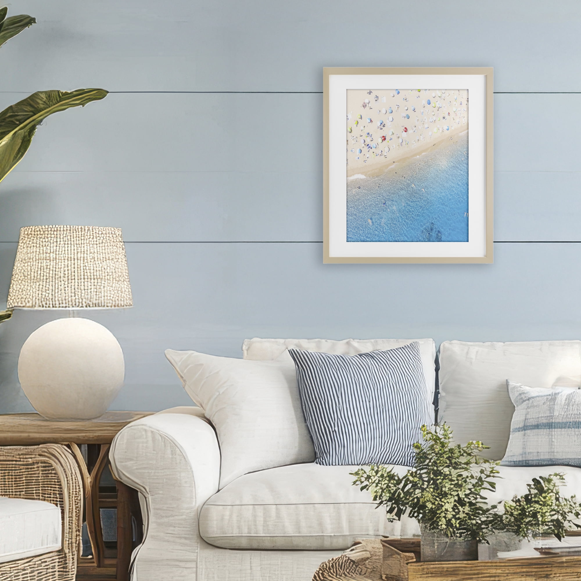Stupell Industries Happy Beach in Summer Birch Framed Print Under Glass, design by Leah Straatsma