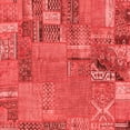 thumbnail image 1 of Ahgly Company Machine Washable Indoor Square Patchwork Red Transitional Area Rugs, 5' Square, 1 of 4