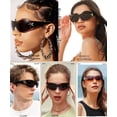 thumbnail image 2 of Gafas de Sol Dollger Trendy Y2K Sin Montura Envolventes Negras, 2 of 7