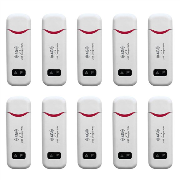 10X Dongle USB Inalámbrico 4G LTE, Punto de Acceso Móvil, Módem de 150Mbps, Tarjeta Sim, Enrutador de Banda Móvil, Mini Enrutador 4G para Coche y Oficina