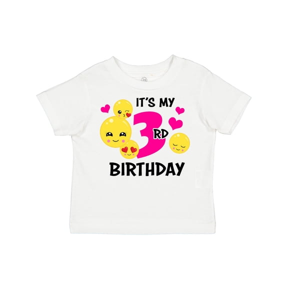 Inktastic Its My 3rd Birthday with Smiling Emoticons Girls Toddler T-Shirt