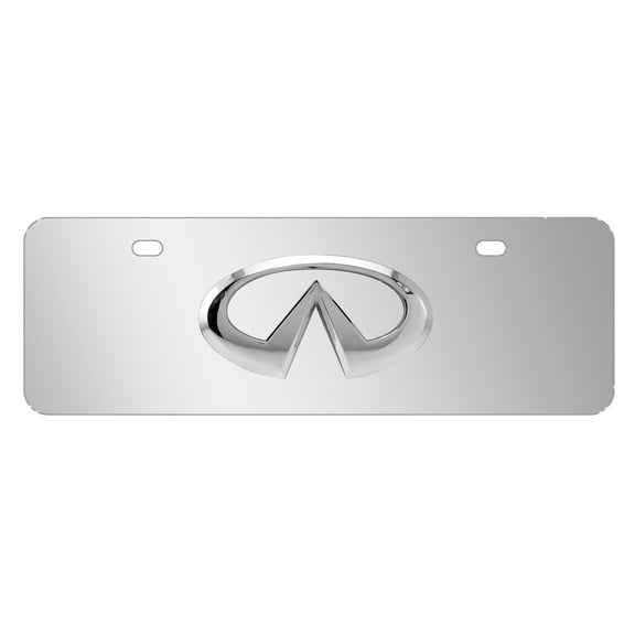 INFINITI 3D Metal Logo European Look Half-Size Brush Metal License Plate
