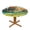 Land, variant on Lake Sky Round Fitted Tablecloths Table Covers Wipeable Waterproof Elastic for Kitchen Dinning Parties Wedding Picnic Small Fits 40-44 Inch Table Size