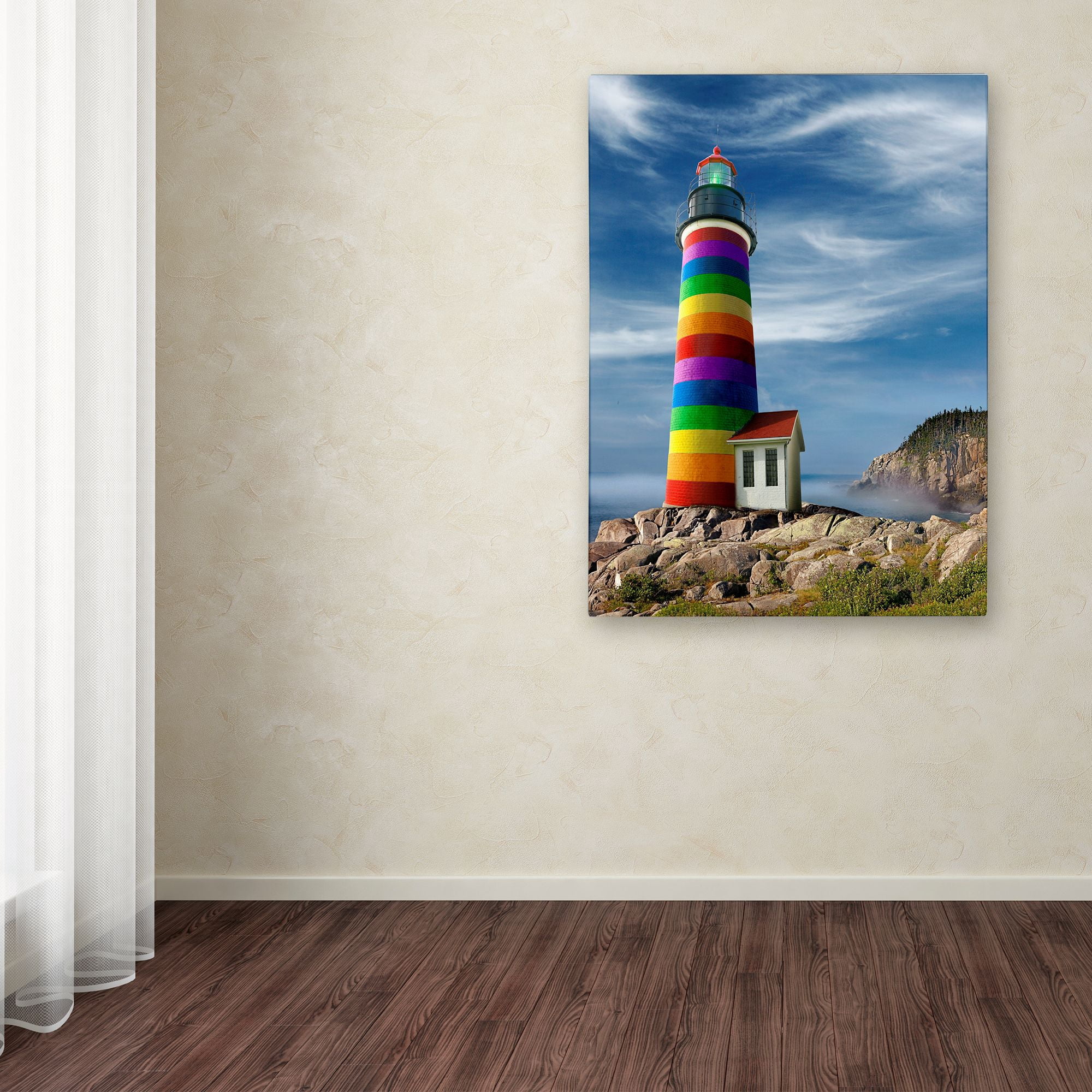 Trademark Fine Art 'Rainbow Lighthouse North' Canvas Art by Mike Jones Photo