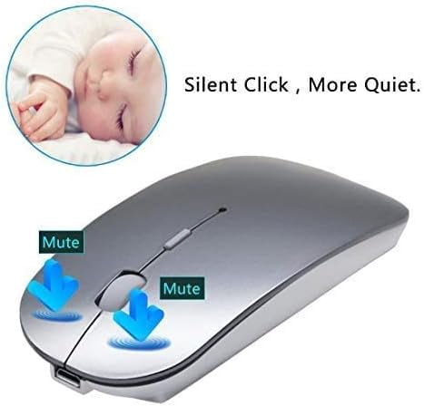 Bluetooth Mouse,Rechargeable Wireless Mouse for MacBook Pro/MacBook Air/Laptop/PC/Mac/iPad pro/Computer,Bluetooth 5.2 + 3.0 +2.4G USB Receiver