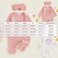 thumbnail image 3 of larppty Nebworn Baby Girl Waffle Knit Romper Long Sleeve Ruffle Butt Onesie Fall Winter Clothes Coming Going Home Outfit, 3 of 7